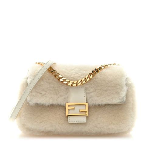 fendi micro baguette shearling